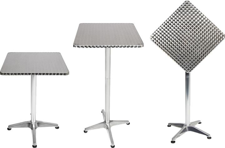 Produktbild Mojawo Bistrostehtisch Aluminium 60x60cm H70/110cm Höhenverstellbar klappbar (60 cm)