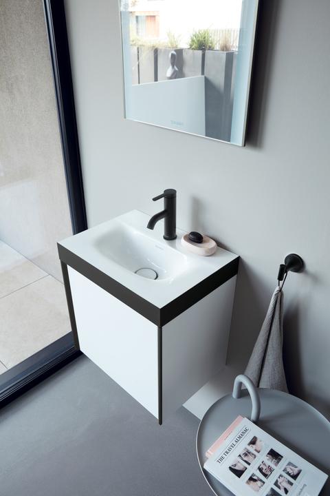 Produktbild Duravit Einhebel-Waschtischmischer C.1 S o Zugstangen-Ablaufgarnitur schwarz matt