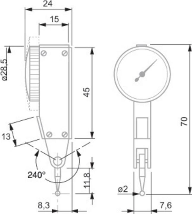 Image du produit Tesa Indicateur à levier TESATAST ± 0.1 mm / 01810009 (mm)