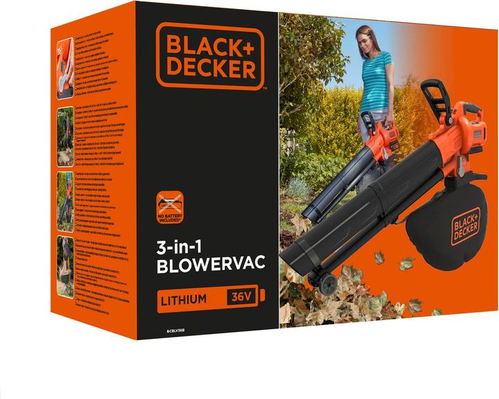 Actual product image Black & Decker BCBLV3625L1 Solo (Rechargeable battery operated, Vacuum cleaners & blowers, Leaf blower, Leaf vacuums)
