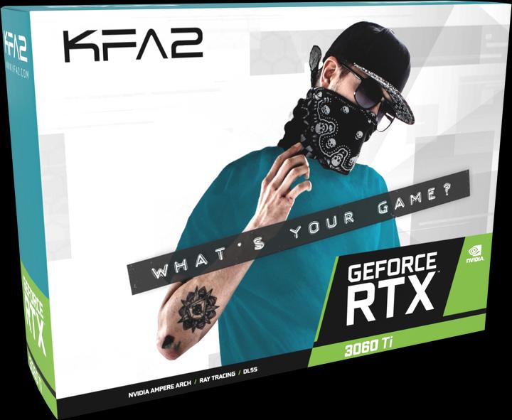 Actual product image KFA2 GeForce RTX 3060 Ti 1-Click OC LHR (8 GB)