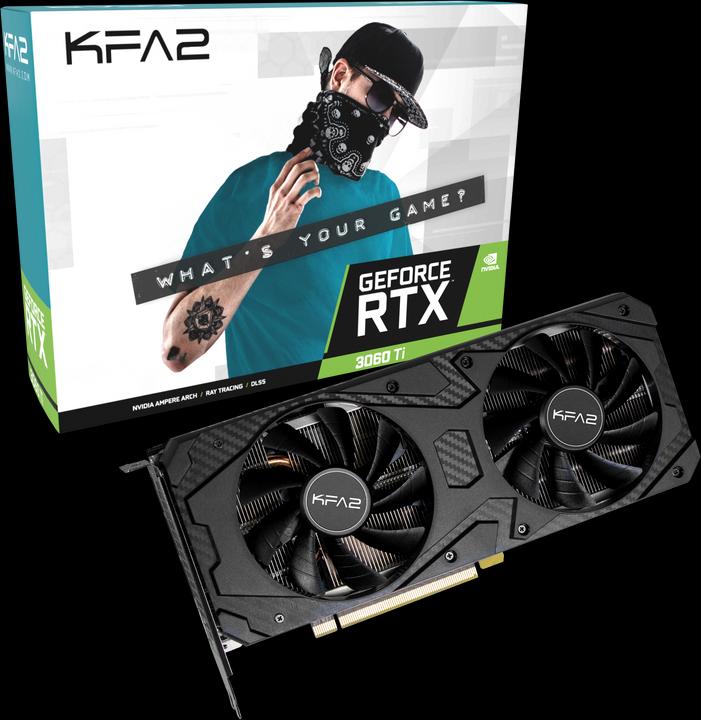 Actual product image KFA2 GeForce RTX 3060 Ti 1-Click OC LHR (8 GB)