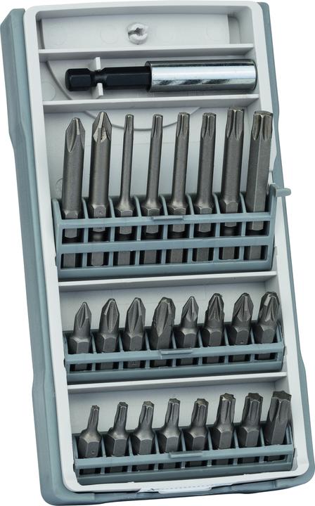 Bosch Professional Zubehör 25-tlg. Schrauberbit-Set, PH/PZ/T (Innensechsrund TX M20, Innensechsrund TX M27, Innensechsrund TX M30, Innensechsrund TX M10, Innensechsrund TX M15, Innensechsrund TX M25, Innensechsrund TX M40, Kreuz Phillips PH M1, Kreuz Phillips PH M2, Kreuz Pozidriv PZ M1, Kreuz Pozidriv PZ M2, Kreuz Phillips PH M3, Kreuz Pozidriv PZ M3)
