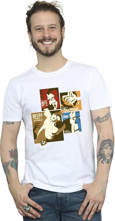 Actual product image Scooby Doo Mens Squares Faces Cotton T-Shirt (XL)