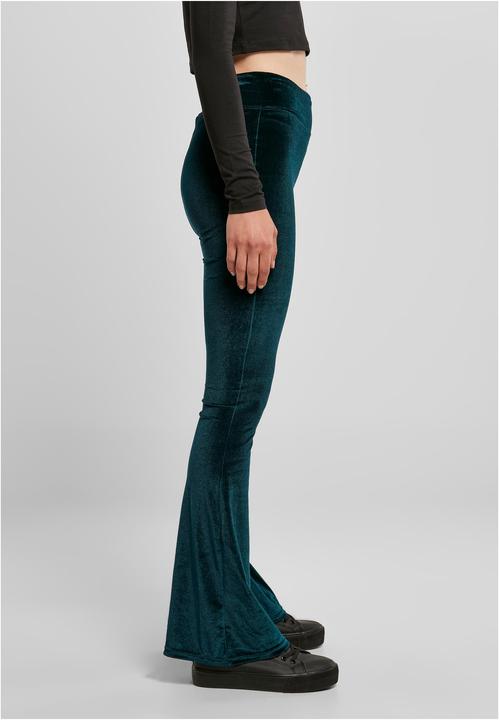Actual product image Urban Classics Ladies High Waist Velvet Boot Cut Leggings (M)