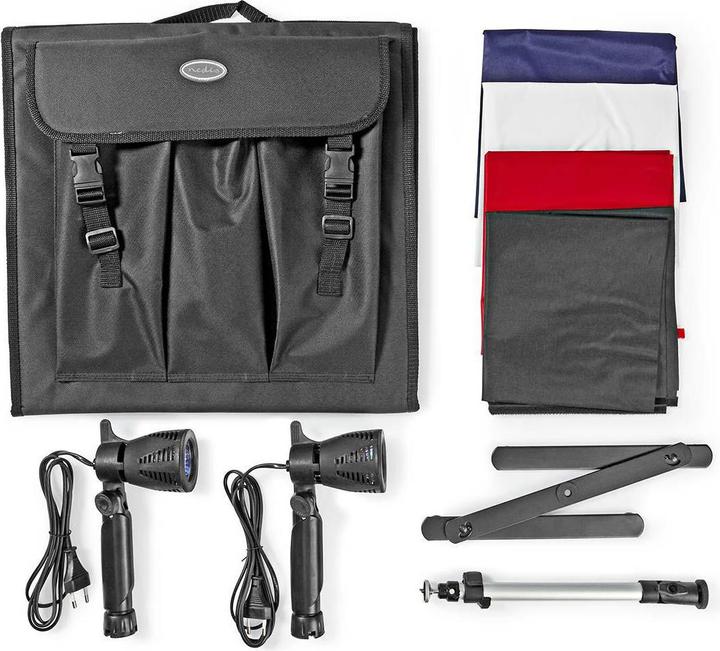 Actual product image Nedis Photo Studio Kit | 400 lm | Foldable | Backgrounds incl. | Carrying bag included | Black (Folding reflector, 43 cm)