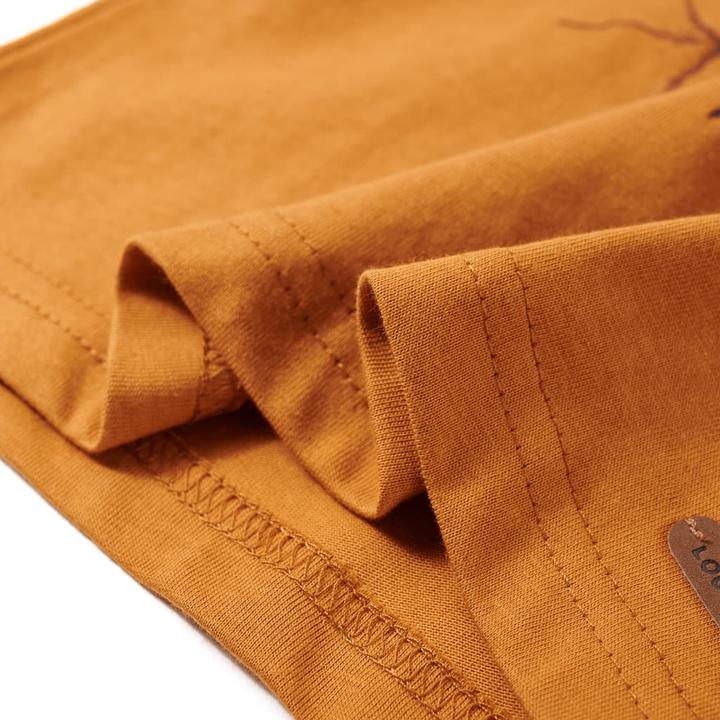 Image du produit VidaXL T-shirt manches longues enfant ocre foncé 128,Matière : 100 (128)