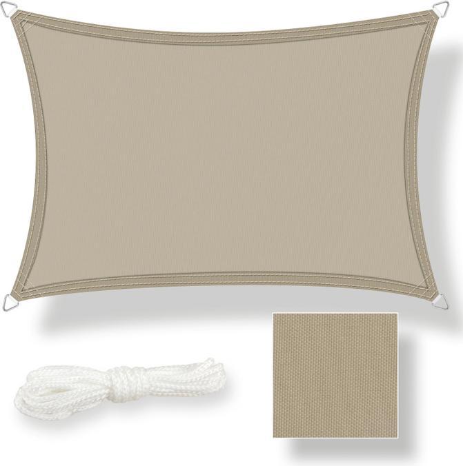 Produktbild Swisshandel24 Sonnensegel wasserdicht Rechteck 3x5m, taupe (300 x 500 cm)