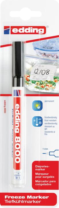 Image du produit Edding Marqueur de congélation 8000 (Noir, 1 mm, 1 x)