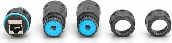 Image du produit Digitus Connexion extérieure CAT 6A, indice de protection IP68 Connexion RJ45 à RJ45 (Raccord réseau)