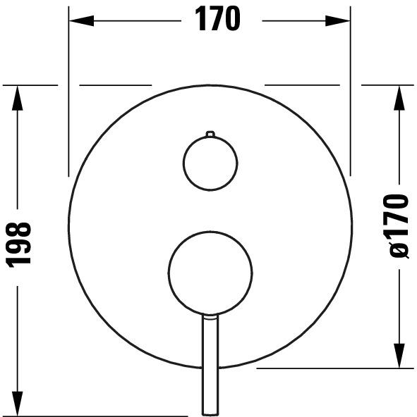 Produktbild Duravit Circle Einhebel-Brausemischer, Unterputz, Verbraucher 2, Chrom, CE4210012010