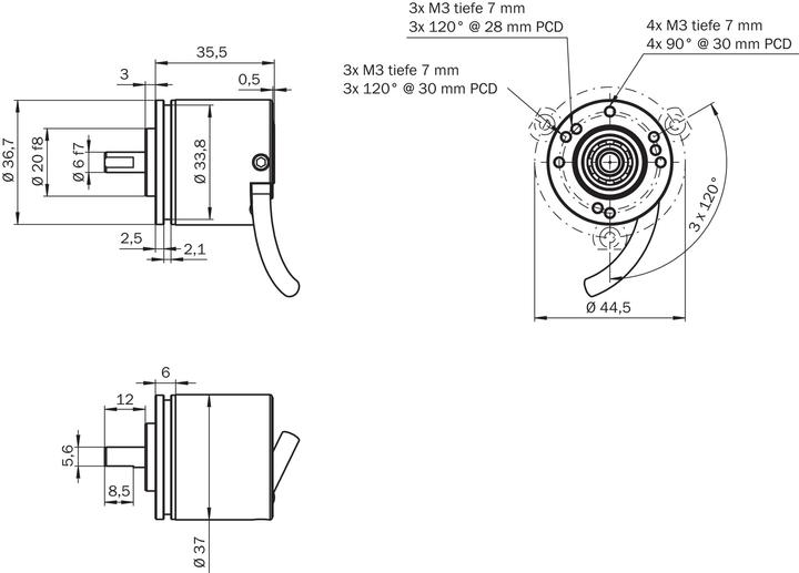 Image du produit Sick Codeur incrémental, 100 ppr, signal TTL, type solide, 6mm Shaft (Kit électronique)