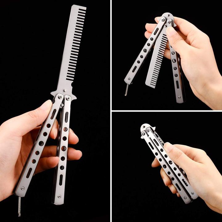 Produktbild JTI Haarkamm, Butterflymesser - Silber