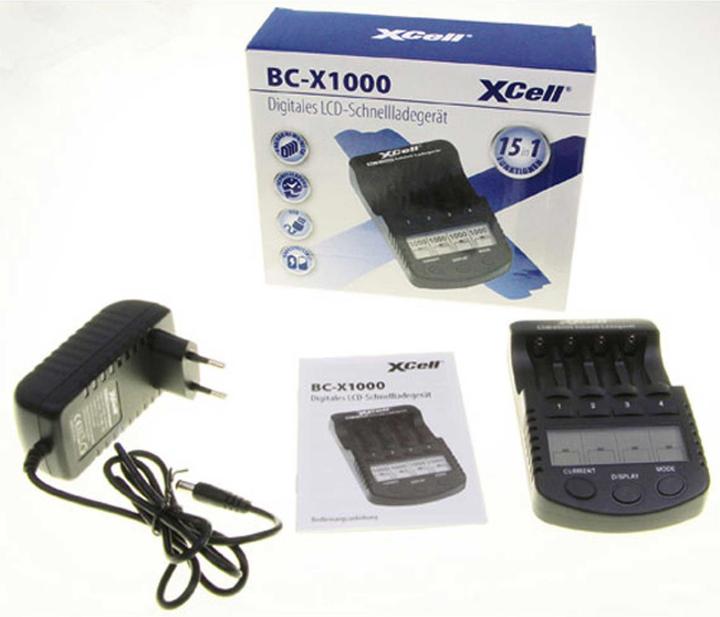 Actual product image XCell Quick Charger BC-X1000 Digital LCD (2 pcs., AA, AAA, Chargers without battery)