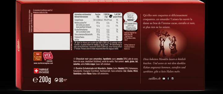 Actual product image Cailler Dark chocolate bar with almonds (200 g)