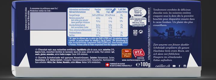 Produktbild Cailler Tafelschokolade Dunkel mit Haselnüssen (100 g)