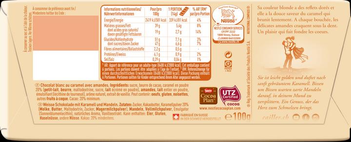 Produktbild Cailler Tafelschokolade Blond mit Mandeln (100 g)