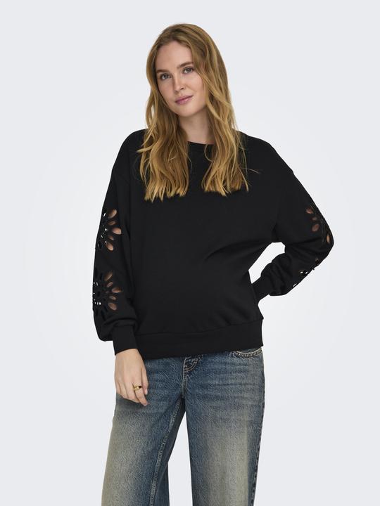 Actual product image Only Maternity Regular fit Round neck Maternity Low shoulder sweatshirt Sweatshirt (XXL)