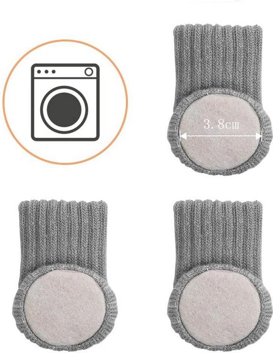 Actual product image Esmée Stoff Stuhlbein Stulpen Schutz Tisch / Stuhl / Boden Schoner - 4er Set