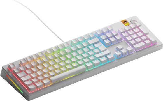 Actual product image Glorious GMMK 3 HE 100 % Custom Gaming Keyboard - Pre-Built, ISO (DE), Fox HE Switches, white (DE, Cable)