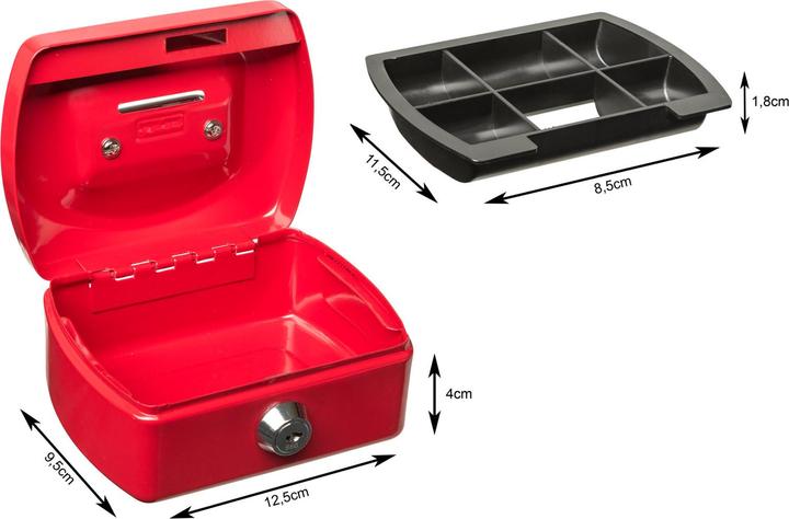 Produktbild Idena Geldkassette Mini 125x95x60mm, rot