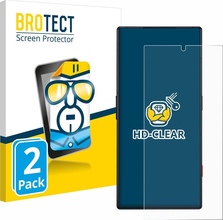 Produktbild BROTECT Schutzfolie Displayschutz Klar (2 Stück, ZTE Nubia Red Magic 8S Pro)