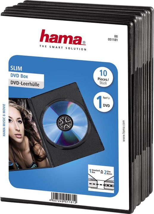 Hama 1x10 DVD Blank Sleeve Slim 50% space saving