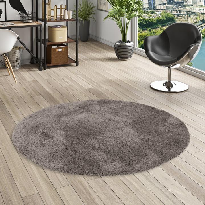 Produktbild Pergamon Luxus Super Hochflor Shaggy Teppich Luca Rund (200 x 200 cm)