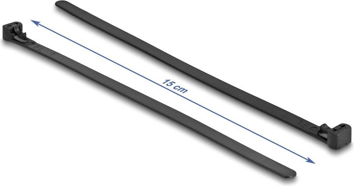 Produktbild Delock Kabelbinder wiederverwendbar hitzebeständig L 200 x B 7,5 mm 100 Stück schwarz (Kunststoffkabelbinder, 200 mm, 100 Stk.)