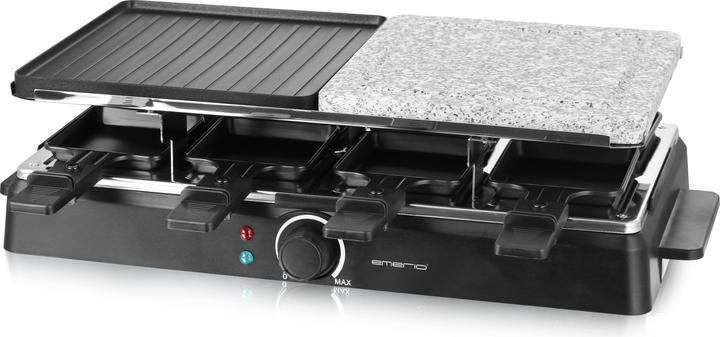 Produktbild Emerio Raclettegrill,8 Pfannen,Stein-und Grillpl. antihaft