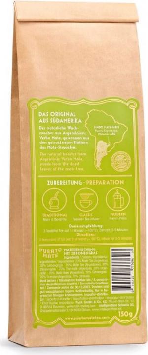 Actual product image Puerto Mate Yerba lemongrass (150 g)