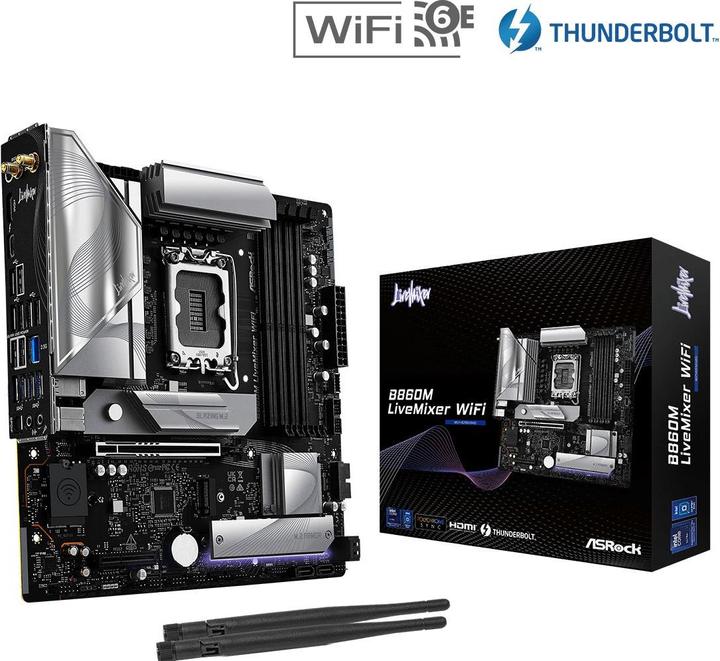 AsRock B860M LiveMixer WiFi DDR5 Intel S retail (Socket S1, Intel B860, mATX)