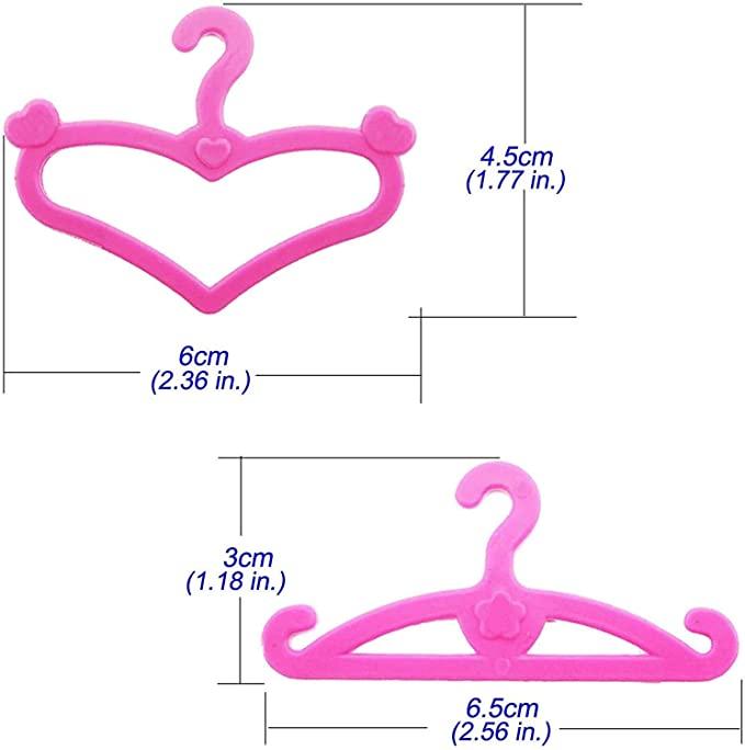 Immagine prodotto Hermex 20 pezzi gancio per bambola Barbie Appendiabiti rosa Accessori
