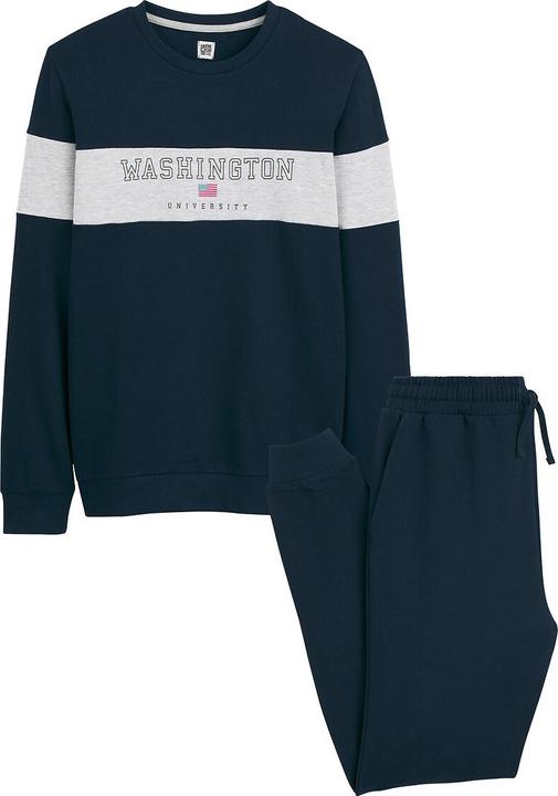 La Redoute Collections Pyjama aus Sweatware mit Campus-Schriftzug