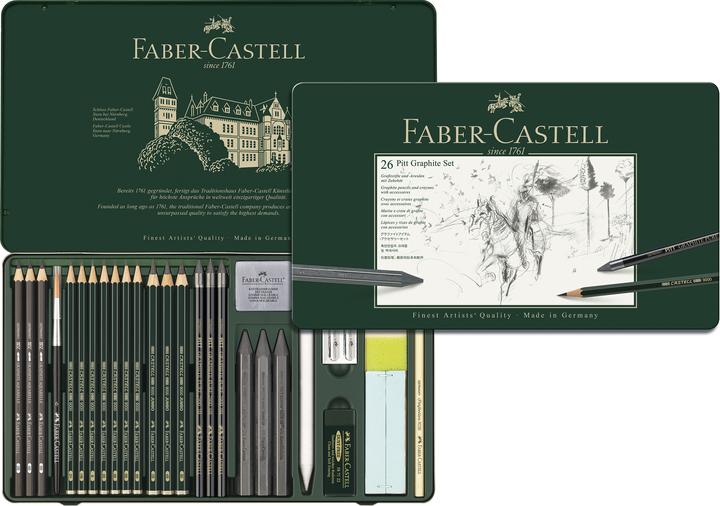 Image du produit Faber-Castell Set Pitt Graphite (2H, 4B, 6B, 3B, HB, 2B, 26 x)