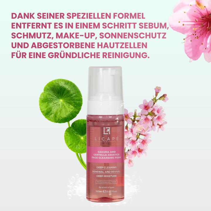 Produktbild Licape Schaumreiniger 150 ml – Mit Sakura & Centella Asiatica für strahlende Haut (Schaum, 150 ml)