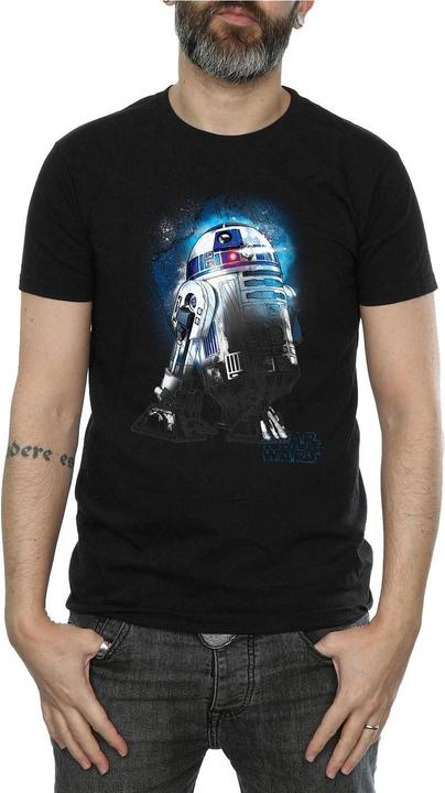 Immagine prodotto Star Wars Maglietta in cotone brossurato R2-D2 per uomo (L)