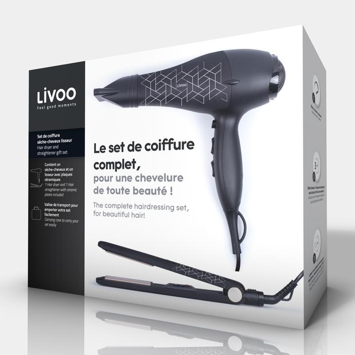 Image du produit Livoo Set de coiffure sèche-cheveux lisseur (Fer plat)