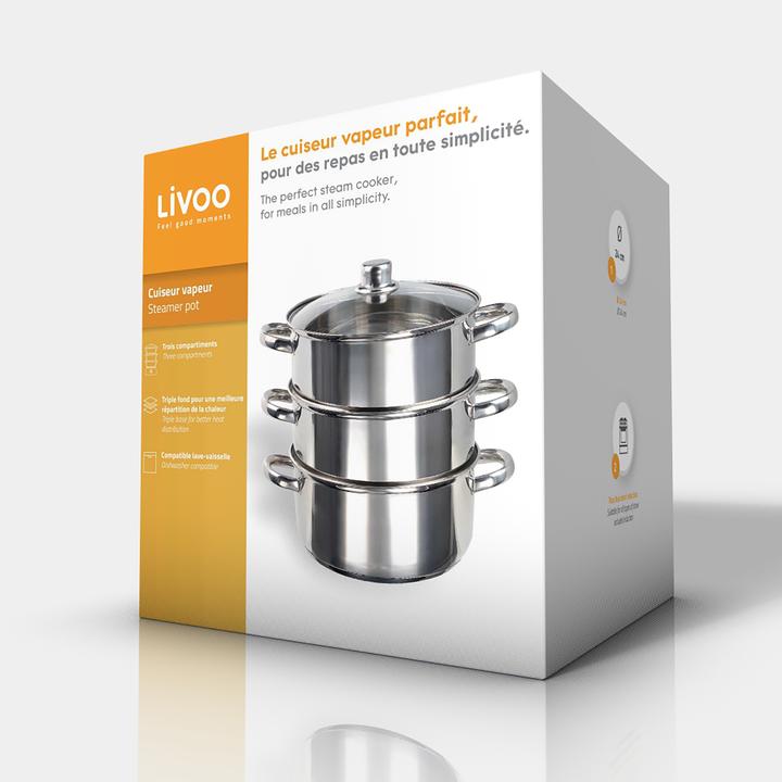 Image du produit Livoo Cuiseur vapeur (24 cm, Casserole, Acier)
