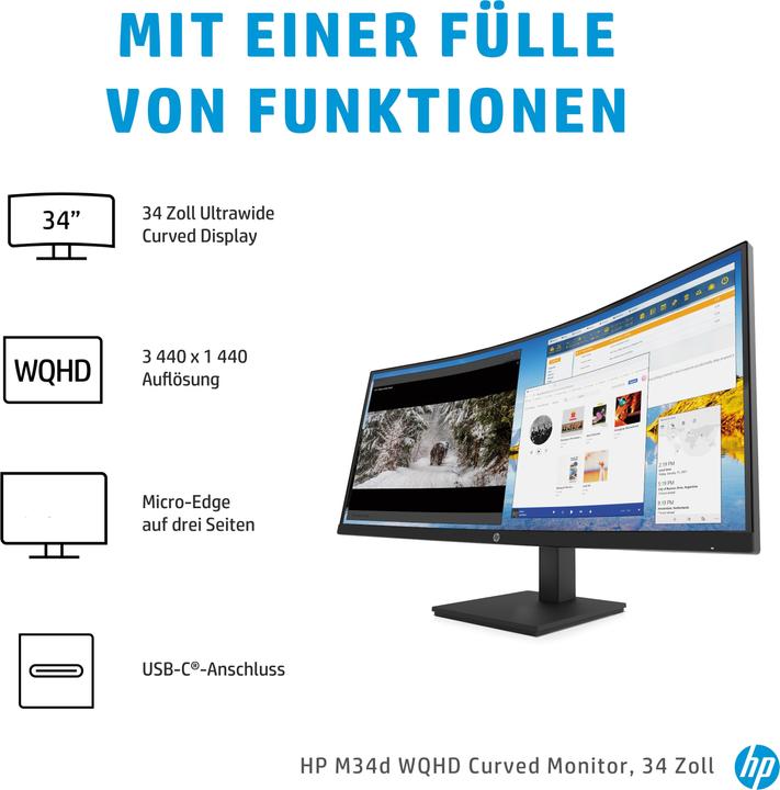 Produktbild HP M34d (3440 x 1440 Pixel, 34")