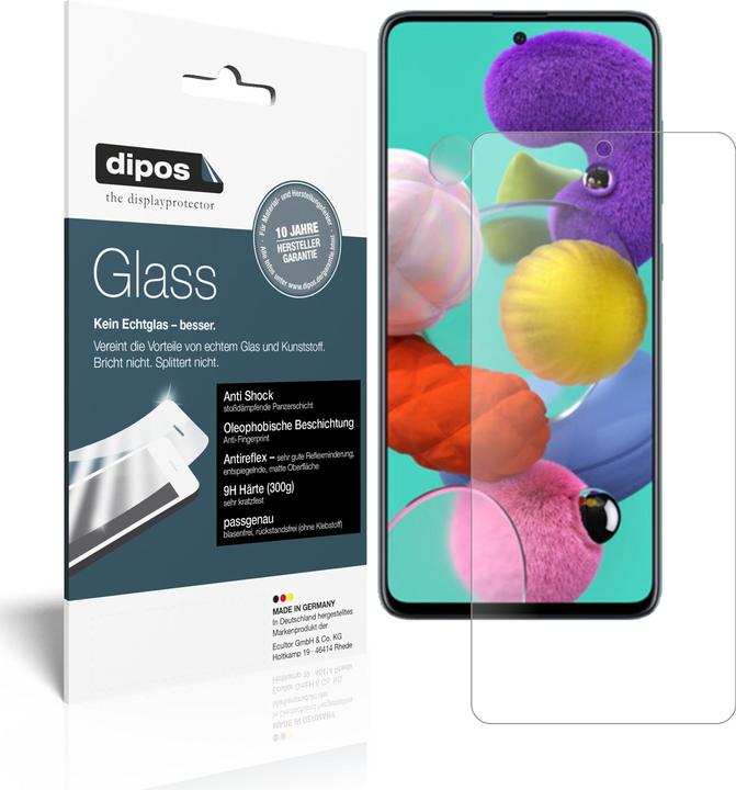 Dipos Displayschutz Anti-Shock (2 Stück, Samsung Galaxy A51)
