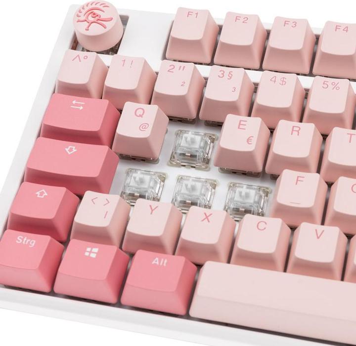 Actual product image Ducky One 3 Gossamer Pink Gaming Keyboard - MX-Ergo-Clear (DE, Cable)