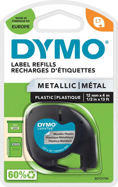 Produktbild Dymo Metallband schwarz auf silber (1.20 cm, Schwarz)