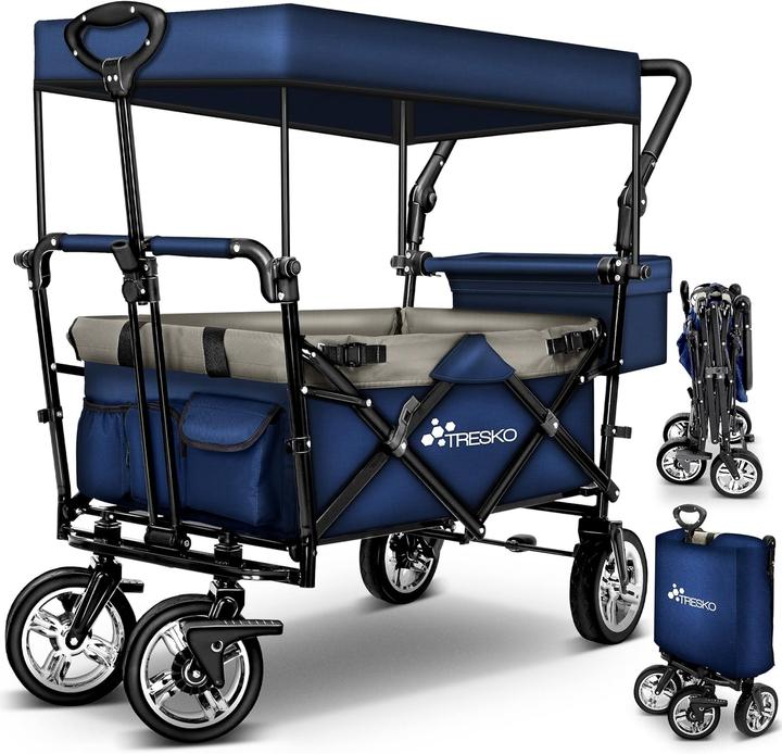 Tresko Faltbarer Bollerwagen mit Dach