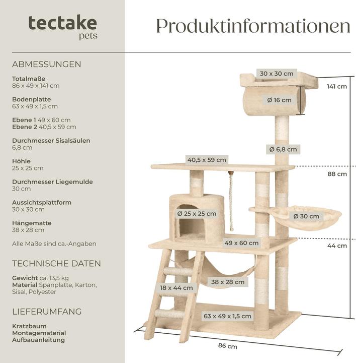 Image du produit tectake Stokeley (141 cm, Beige)