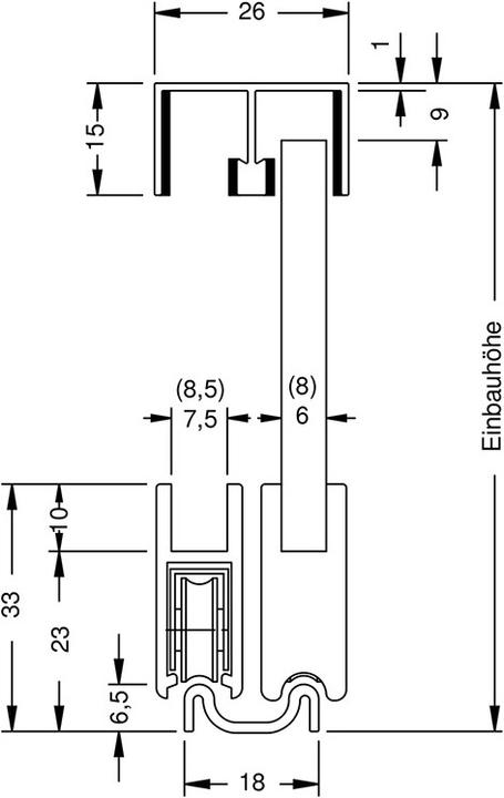 Immagine prodotto Vitris Ferramenta per ante scorrevoli SUPRA, Inslide per vetrine