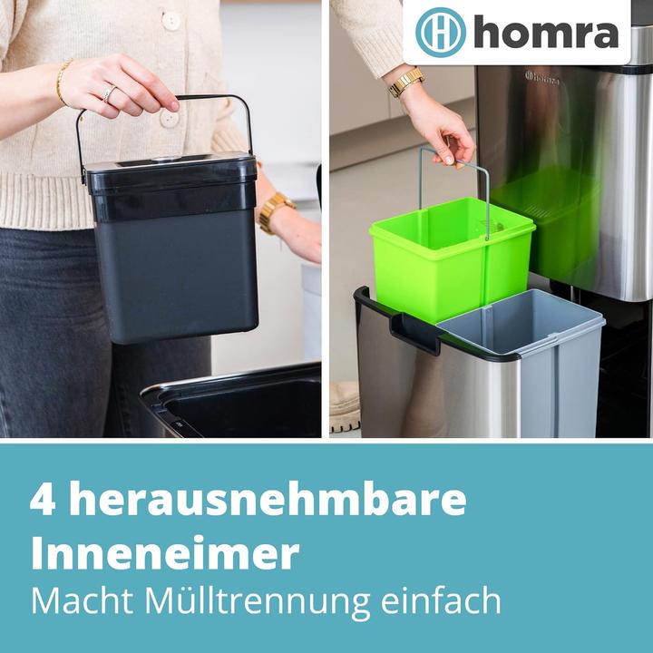 Produktbild Homra Nexo Mülleimer mit Sensor, Silber (72 l)