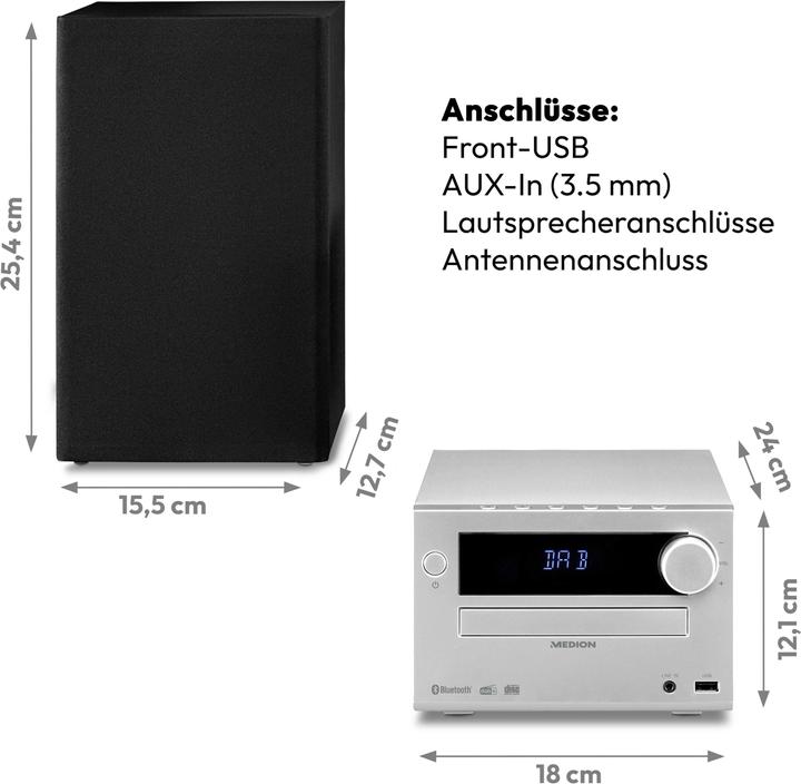 Image du produit Medion LIFE E64482 (Lecteur de CD, Bluetooth, 1x 30 W)