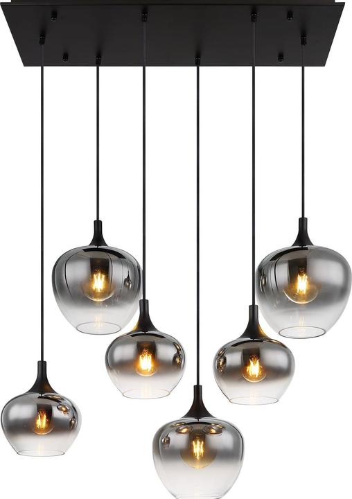 Actual product image Globo Pendant lamp Maxy black matt 6xE27 (E27)