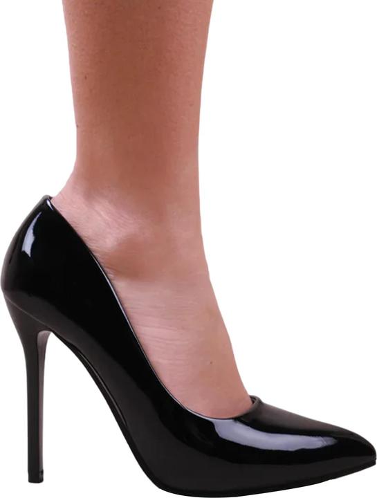Actual product image Where's That From Womens/Ladies Kyra Patent Faux Leather Wide High Stiletto Heel Pumps (40)
